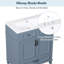Meuble-lavabo de 30 po avec lavabo en résine, armoire de rangement en bois massif avec portes à fermeture douce, style rétro-106897203