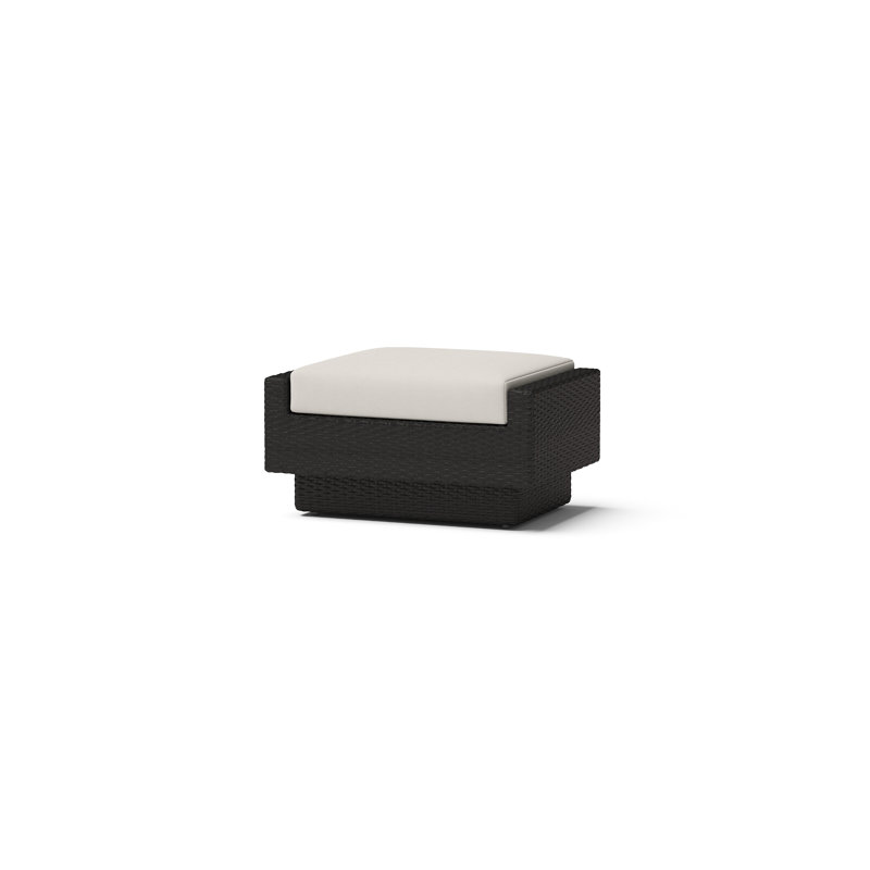 Repose-pieds extérieur Ehrenfried avec coussins Sunbrella, Spectre Dove Sunbrella® Plainweave