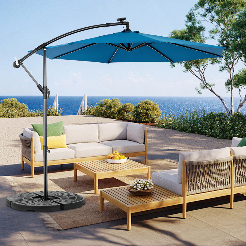 Parasol de marché à DEL 10 pi, Bleu très foncé