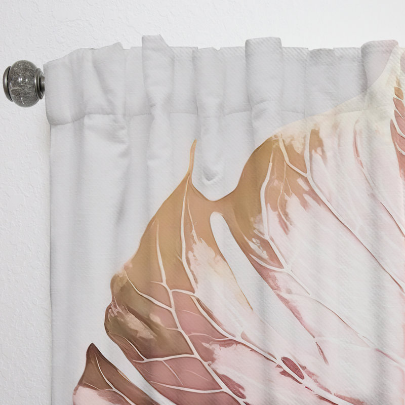 Stesha - Leaf II - Traditional Curtain - Velvet Room Darkening - 1 panel, 52" W x 120" L