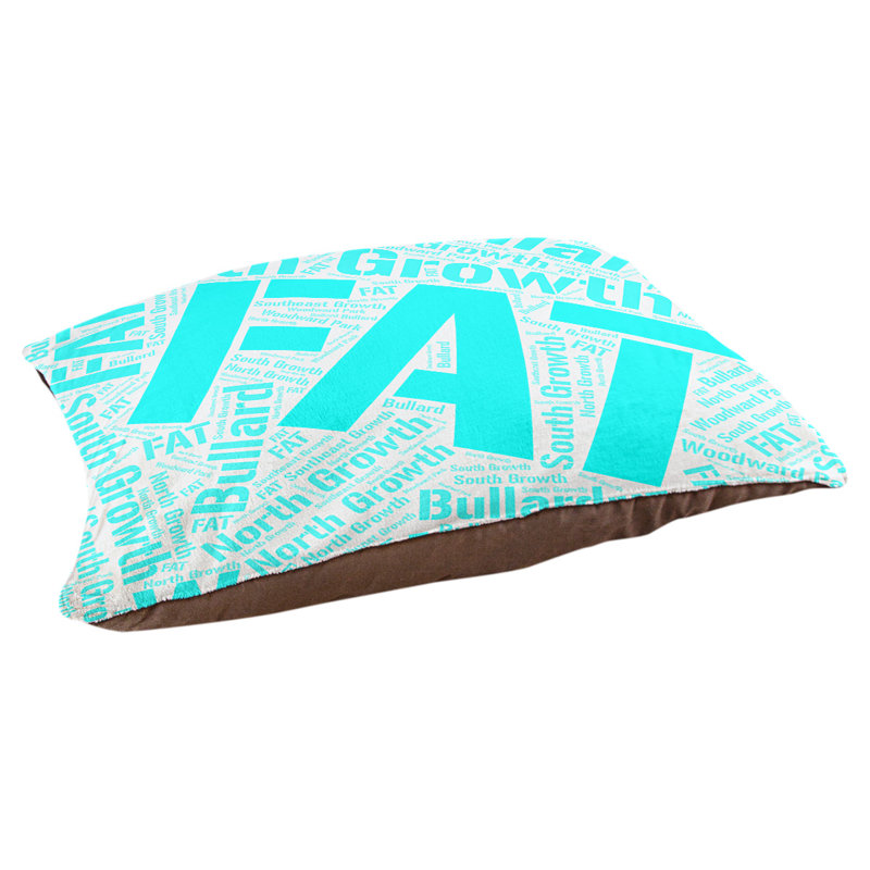 Coussin de chien « districts », Fresno, Grand (l 40 po x P 30 po x H 14 po), Cyan