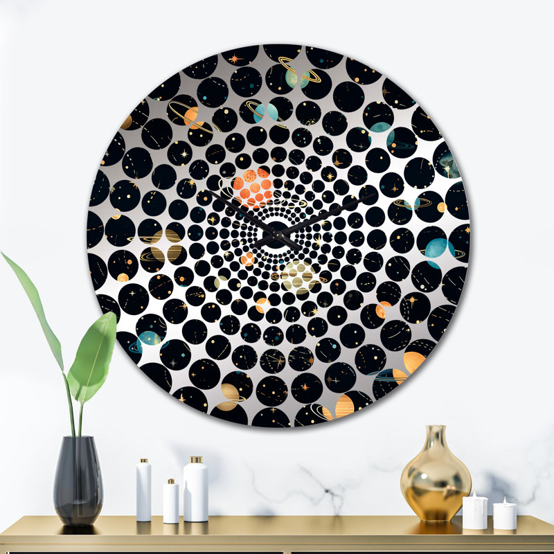 Motif de constellations célestes pour adolescents - Horloge murale géométrique, Très grand