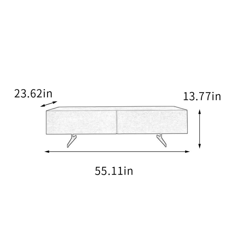 Table basse avec tiroirs Modern Simplicity, Noir, 13,77 po H x 55,11 po L x 23,62 po l