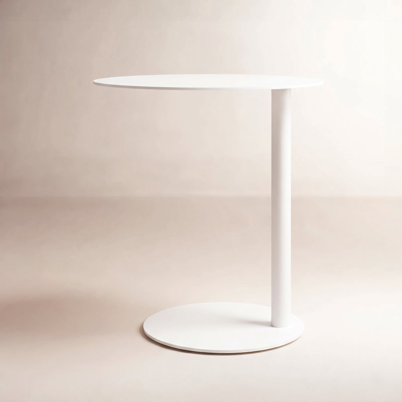Swole Single End Table, 25" H x 20" W x 15" D, White
