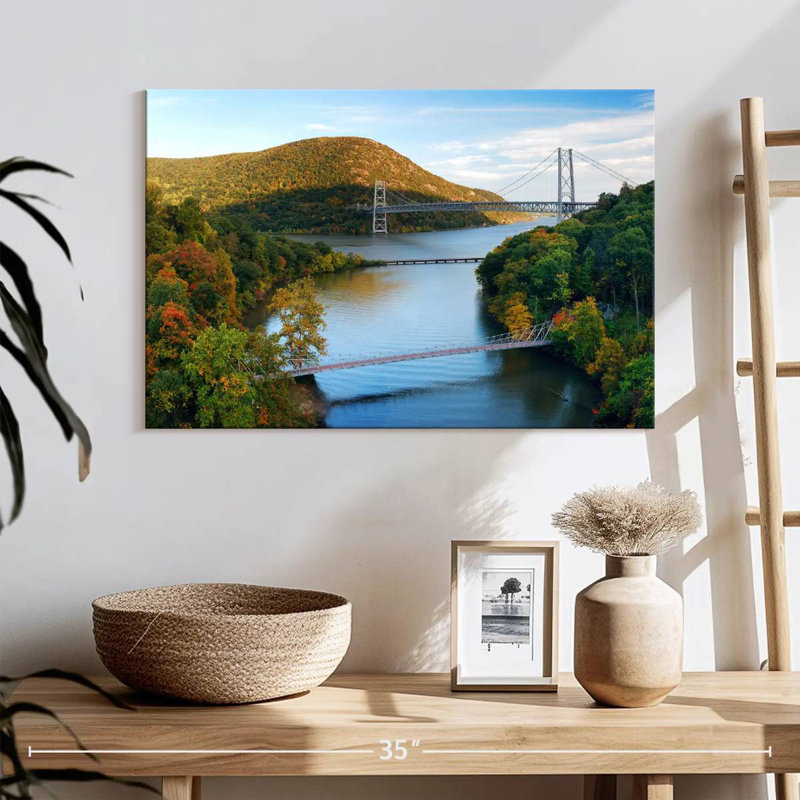Alvord, automne sur le pont de la rivière Hudson, H 30 po x l 45 po