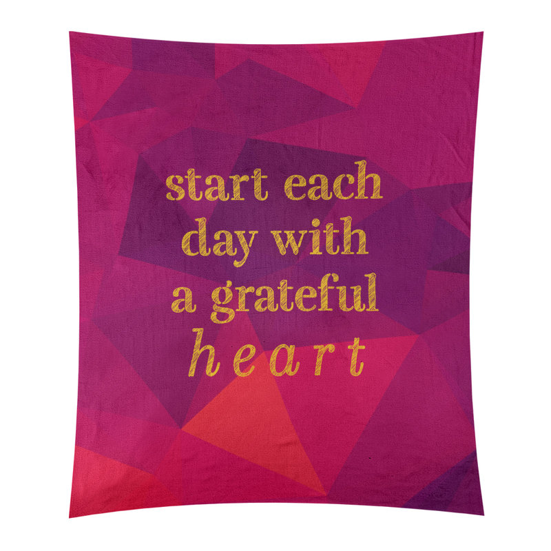 Tapisserie à citation de polyester en faux pierres de polyester, H 27,5 po x l 37,5 po, Rubellite / or