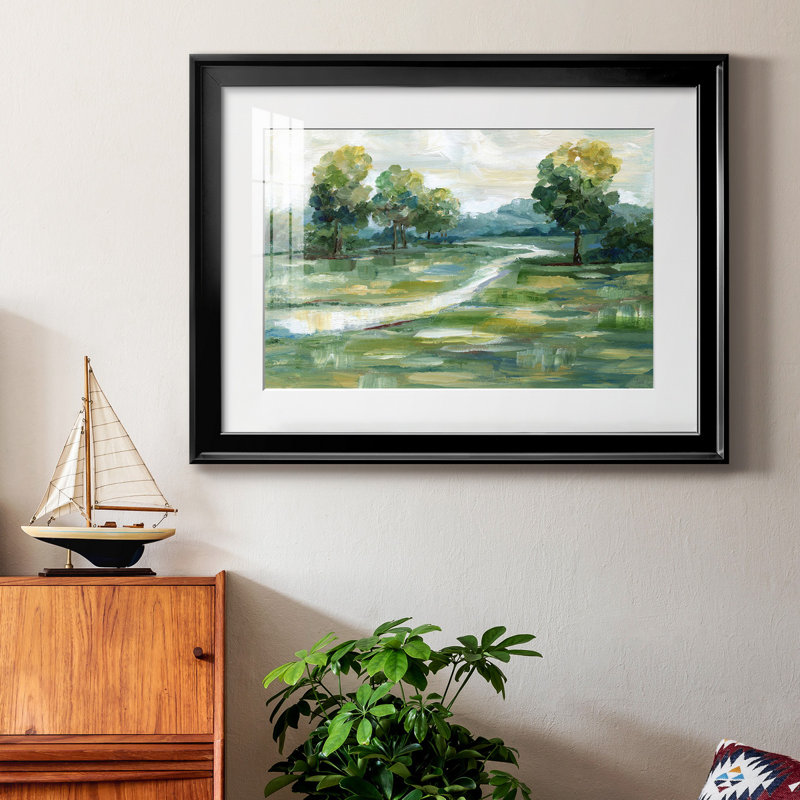 Lumière d'été - peinture encadrée, H 26,5 po x l 36,5 po x P 1,5 po, Cadre noir