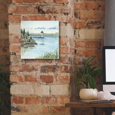«Palm Island Light House, New Bedford Ma (Mini)» par Anika Goodhue, art mural sur toile, 12 po x 12 po