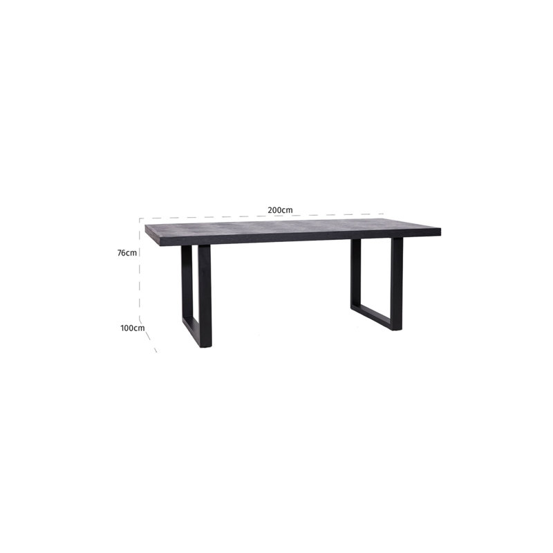 Blax Oak Metal Base Dining Table, 39" W x 79" L