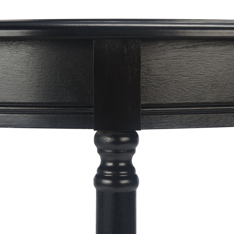 Modern Gaston 28'' Half-Round Console Table – Elegant Solid Wood with Space-Saving Design for Home, Black