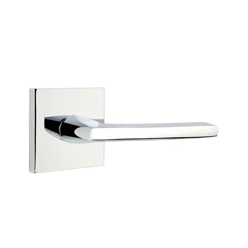 Helios Privacy (Bed & Bath) Door Lever with Rosette, Bright Chrome, Left