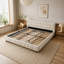 Lit capitonné en chenille avec tiroir de rangement, tête de lit confortable et cadre robuste pour chambres modernes-1171820568