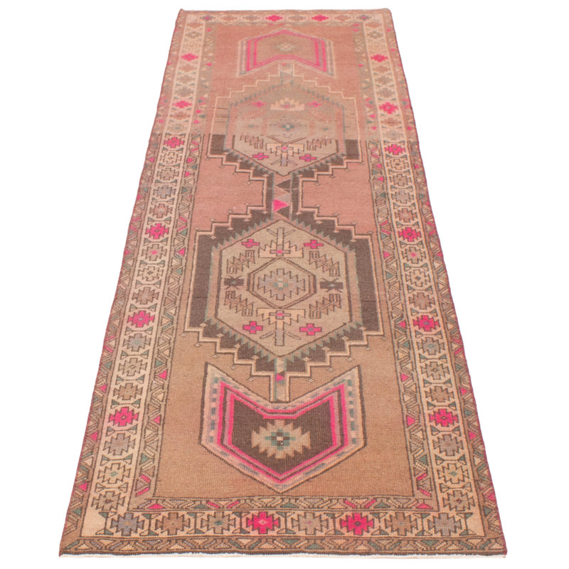 Tapis de couloir unique en laine style années 1990 3 pi 3 po x 10 pi 1 po Sherick