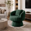Fauteuil demi-tonneau rembourré rembourré avec coussin-686820947