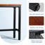Ensemble de table et de chaises 3 pièces pour bar maison, café, pub, bistro, ensemble de meubles de style industriel, table rectangulaire et 2 tabourets de bar réglables pivotants, hauteur de bar, noir et brun, métal et bois