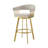 Robinett Modern Swivel Counter or Bar Height Bar Stool with Arms and Open Low Back in Metal and Faux Leather-729508073-729508078