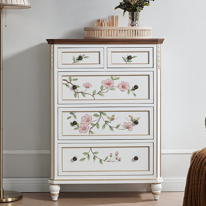 White Solid Wood Accent Cabinet