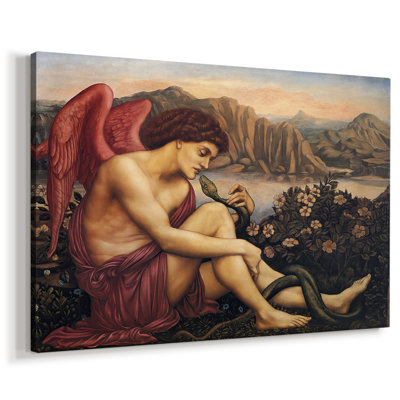 L'Ange avec le serpent - Evelyn De Morgan - Toile tendue avec châssis-c. 1870-1875