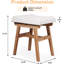 Tabouret de coiffeuse en bois massif, fauteuil de maquillage compact avec coussin de selle, siège en éponge recouvert de lin, repose-pieds facile à assembler pour la chambre à coucher, le vestibule, la maison, le noyer