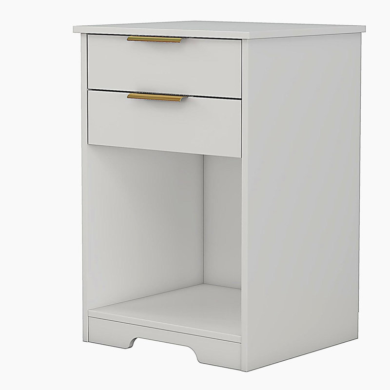 Table de chevet avec 2 tiroirs, table de bout, table de chevet avec espace ouvert
