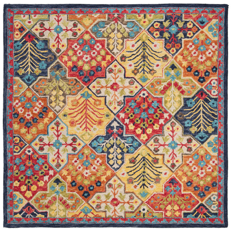 Tapis en laine touffeté à la main Poulin, Carré 9 pi