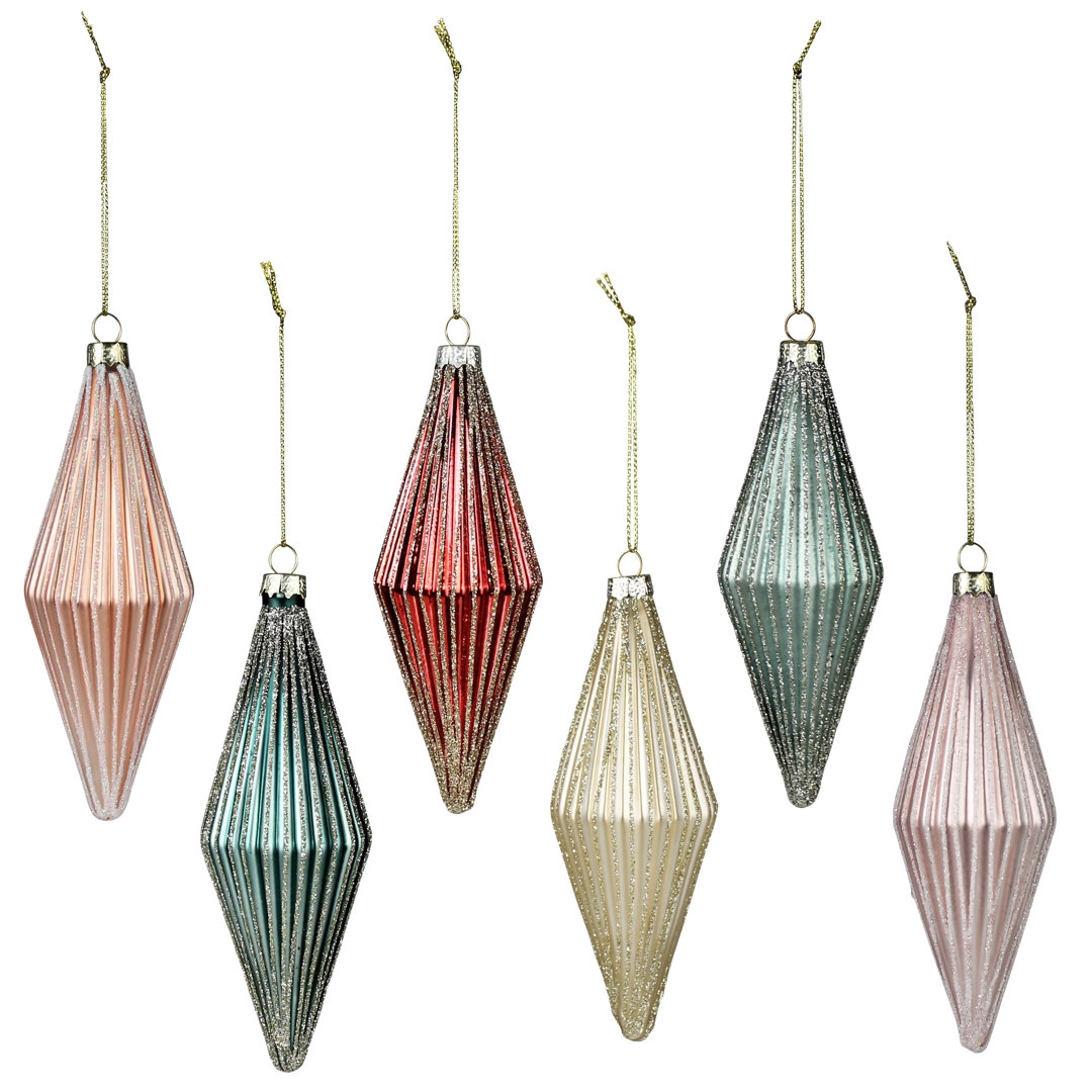 Ribbed Rhombus Ornament Accessory, Set of 6 The Holiday Aisle®