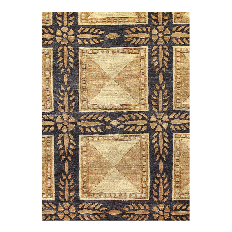 Geometric Area Rug in Navy Blue
