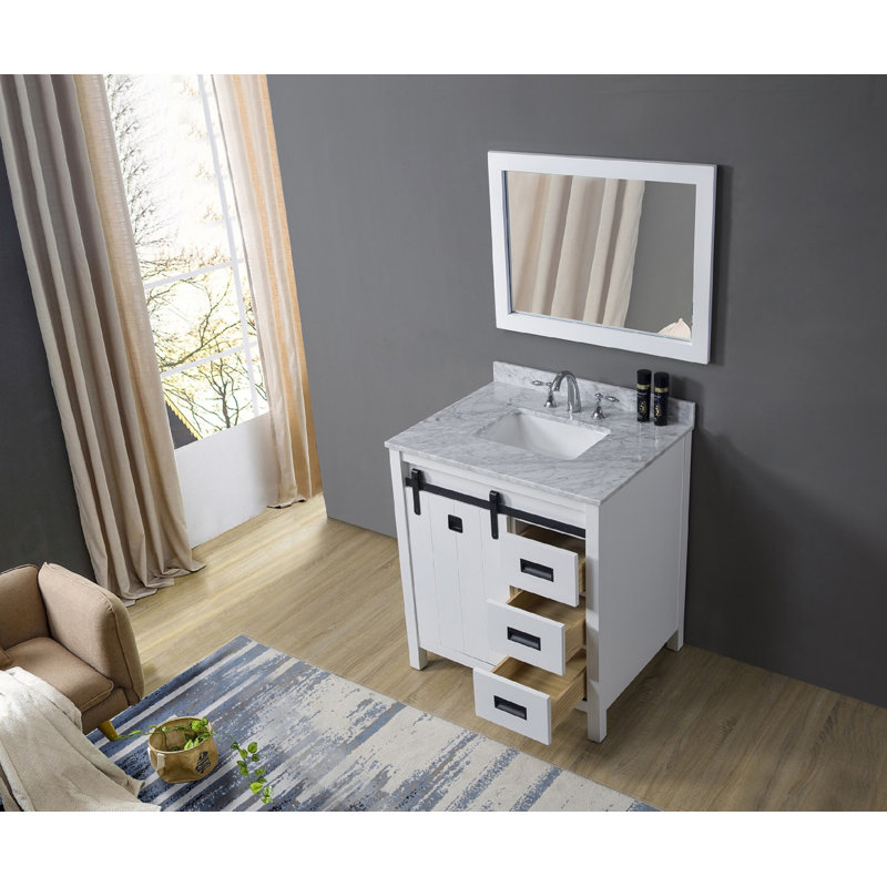 32'' Single Bathroom Vanity with Marble Top