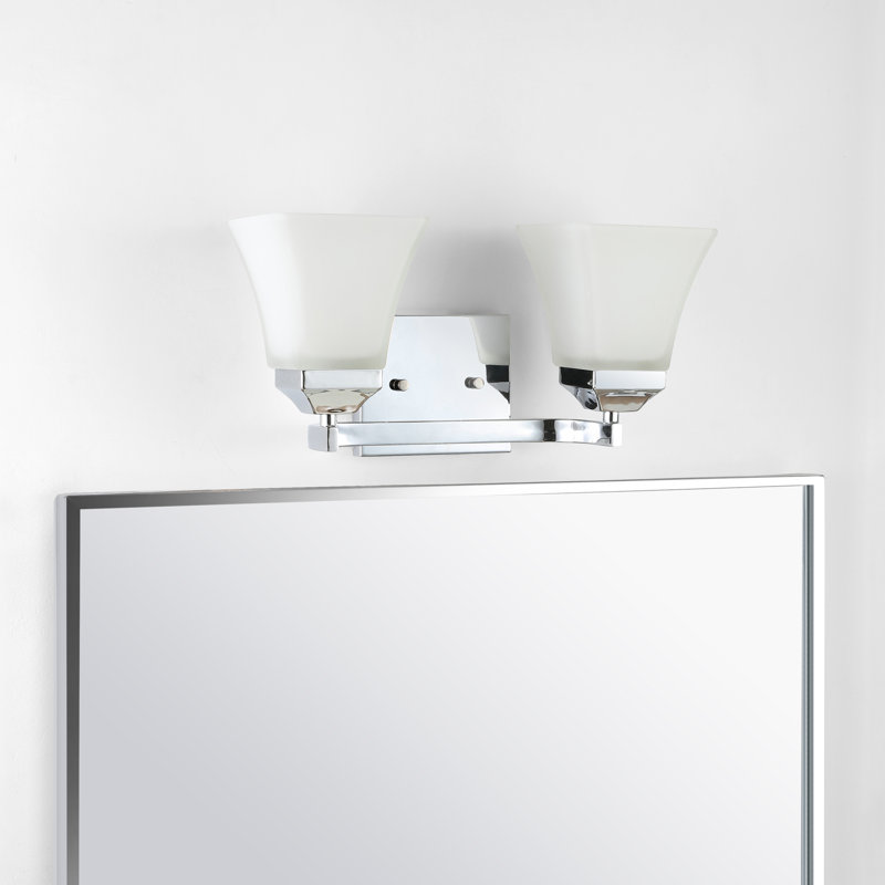 Rimini Iron/Glass Modern Cottage LED Vanity Light, Chrome, 2