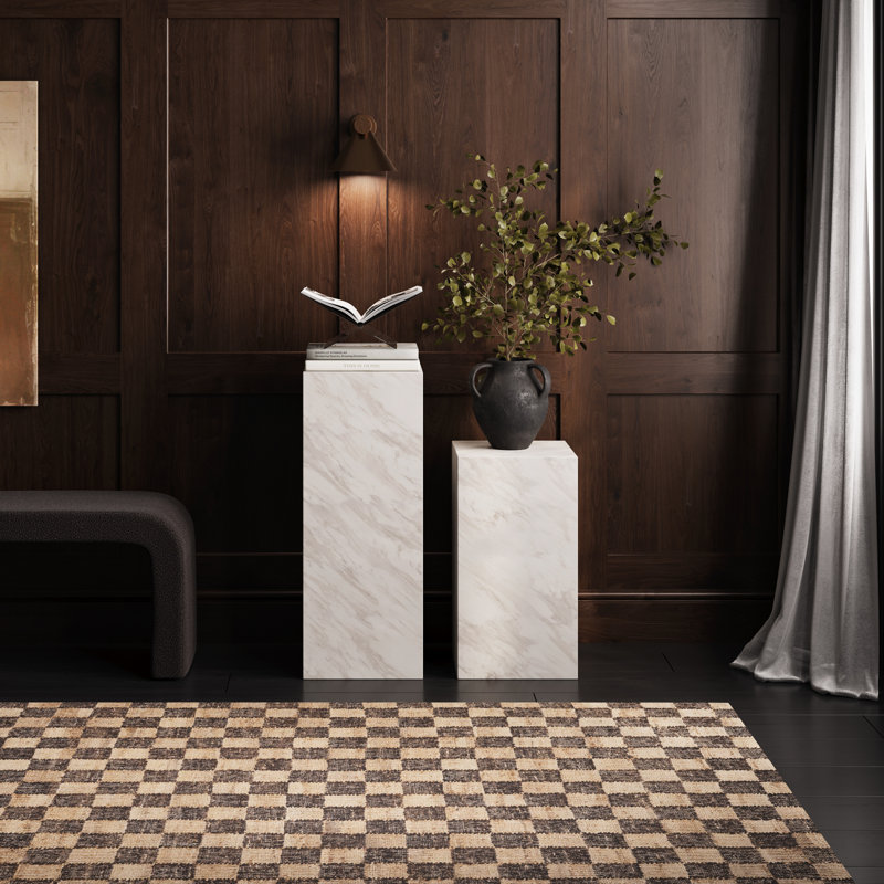 SUR WHITE MARBLE SMALL PEDESTAL