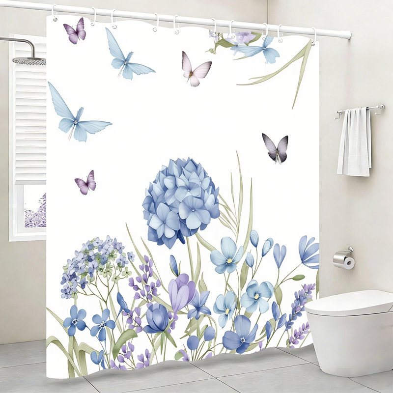 Rideau de bain Ocean Shell 180 x 180 cm (72 x 72 po), avec crochets, vert clair