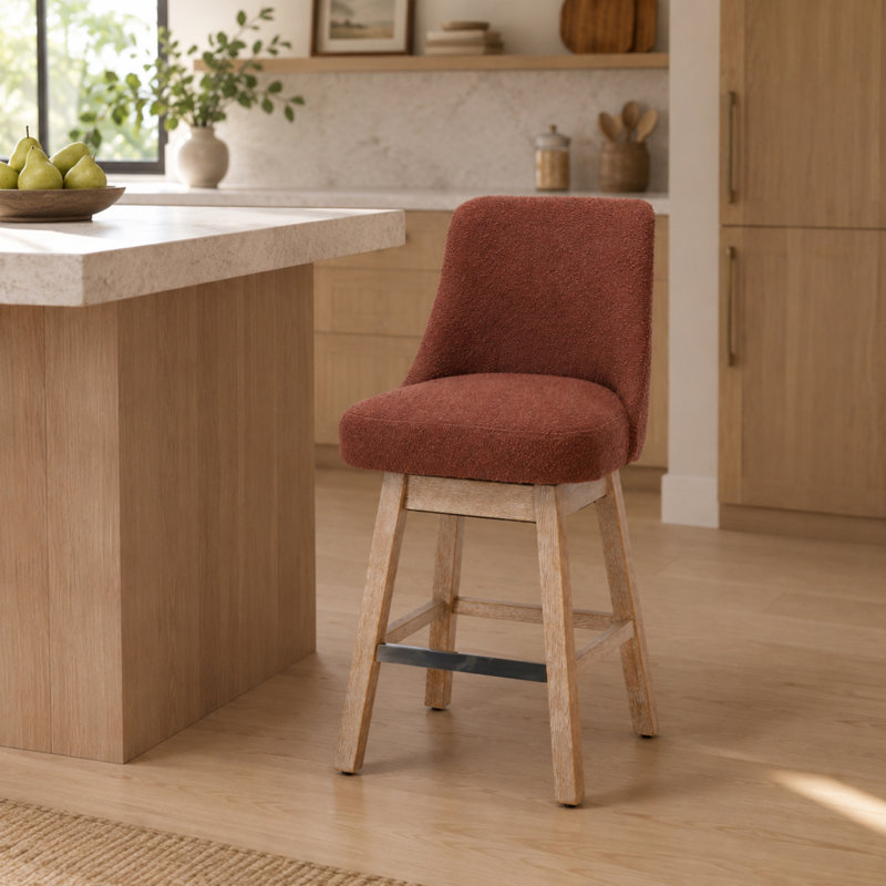 Ensemble de 2 tabourets pivotants 360 °, Burgundy, Burgundy