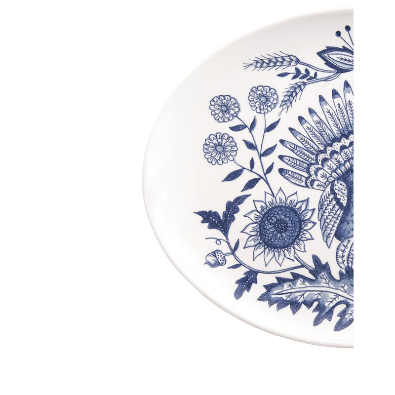Plateau de service bleu et blanc
