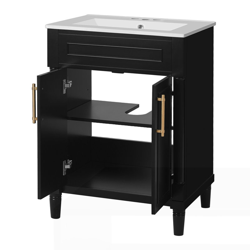 Meuble-lavabo 24 po avec lavabo en céramique intégré