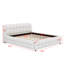 Lit plateforme tapissier d'inspiration Mid-Century avec pieds en bois-1057256952