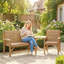 Outsunny 3 Piece Wooden Garden Furniture Set Embossed Finish-1588702590