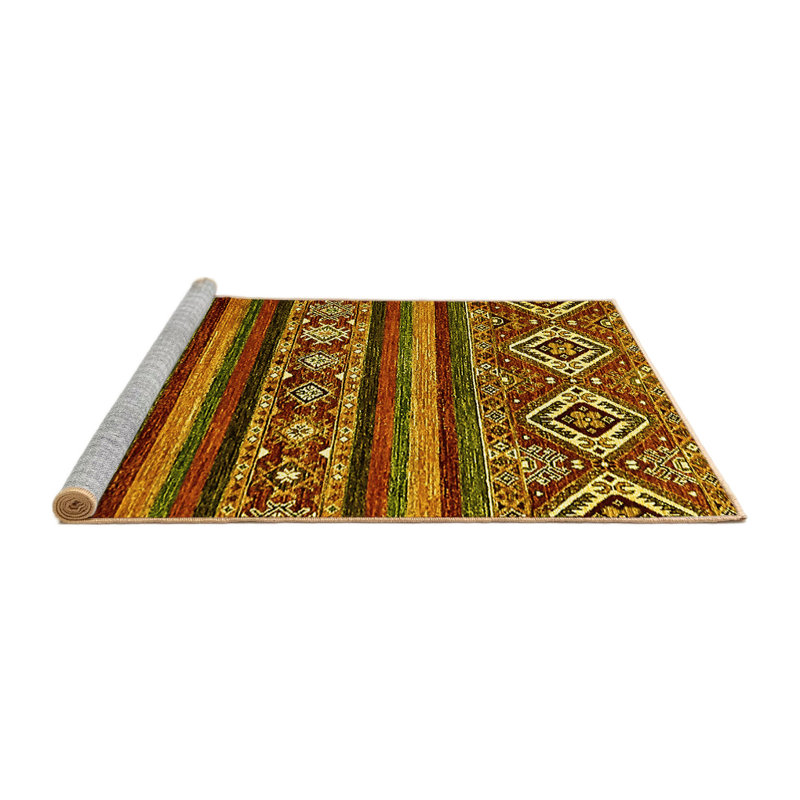 Washable Abstract Indoor Rug, Round 6'