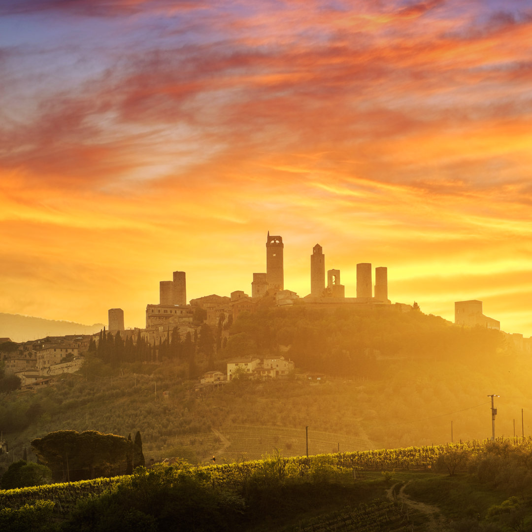 San Gimignano Mittelalterliches Dorf - Druck