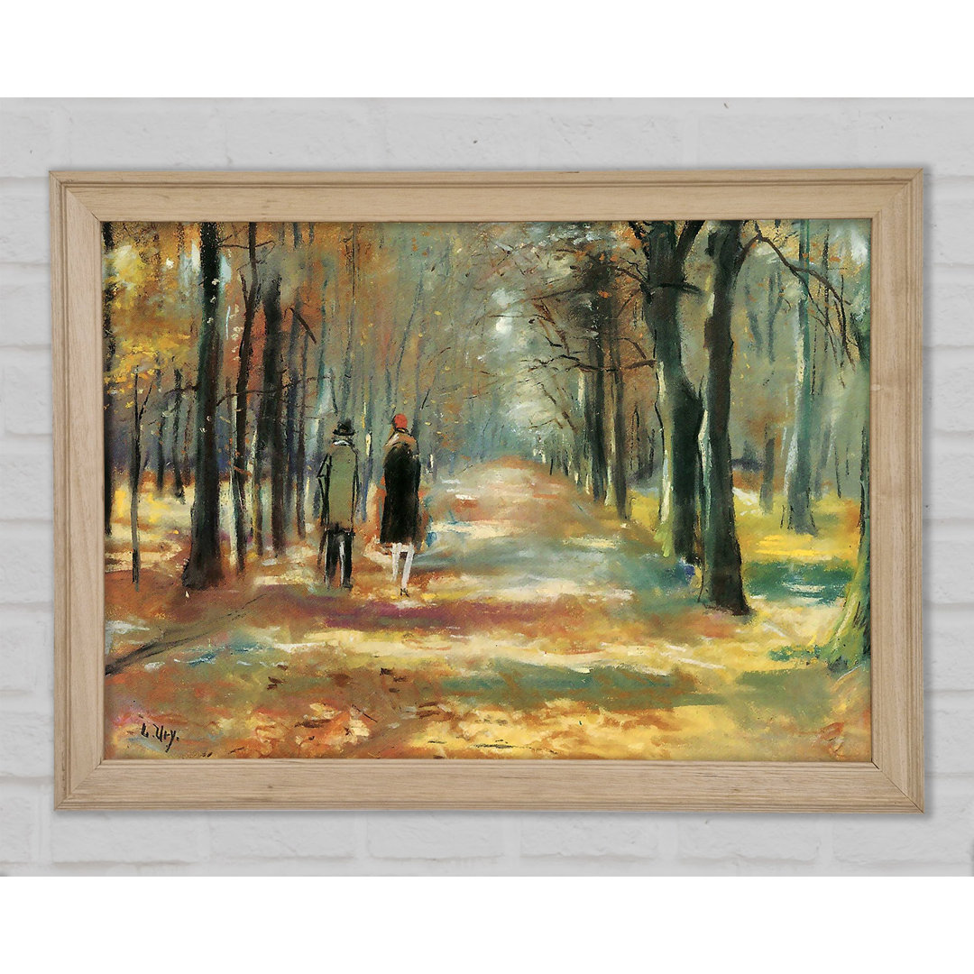 Gerahmtes Poster Couple Walking In The Woods von Lesser Ury