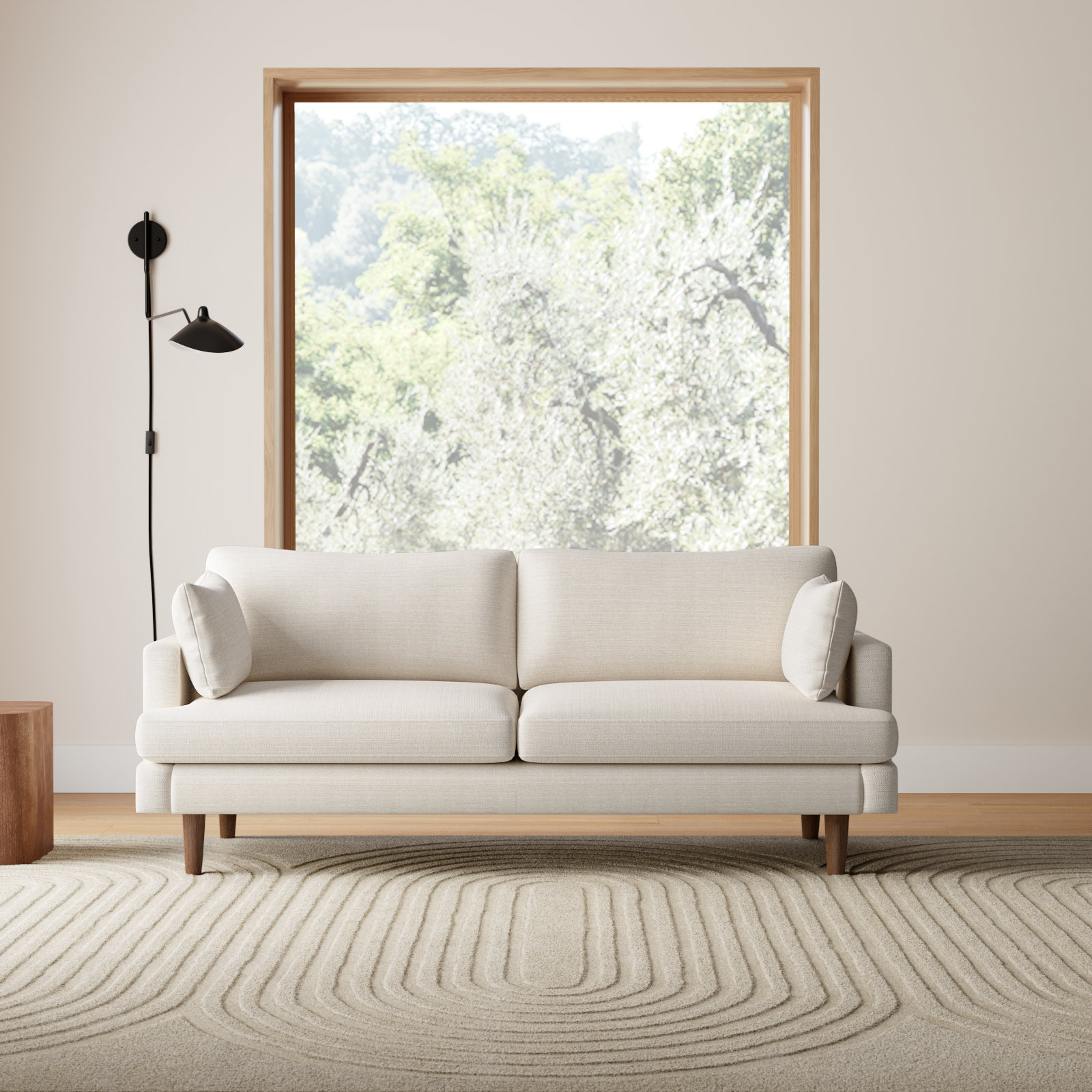 Laguna 83'' Upholstered Sofa, Cream Performance Basketweave
