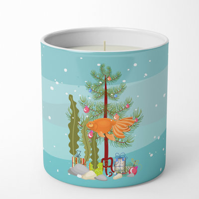 Pine / Christmas Tree Scented Jar Candle with Ceramic Holder
