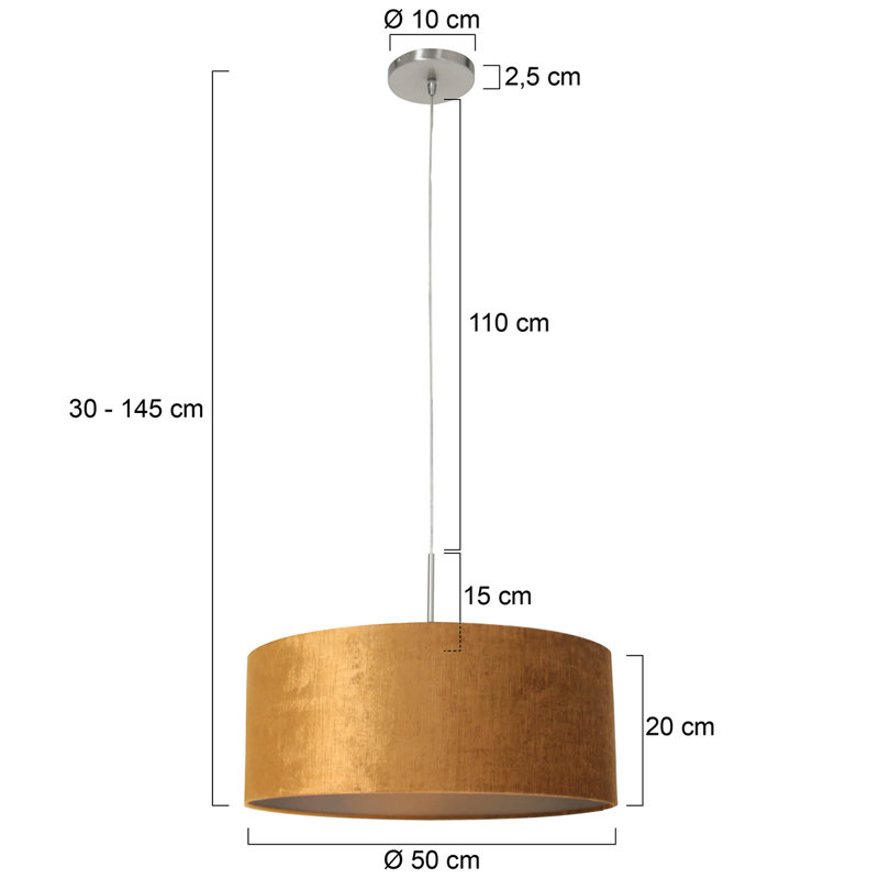Zeke 1 - Light Single Pendant, Steel, Gold