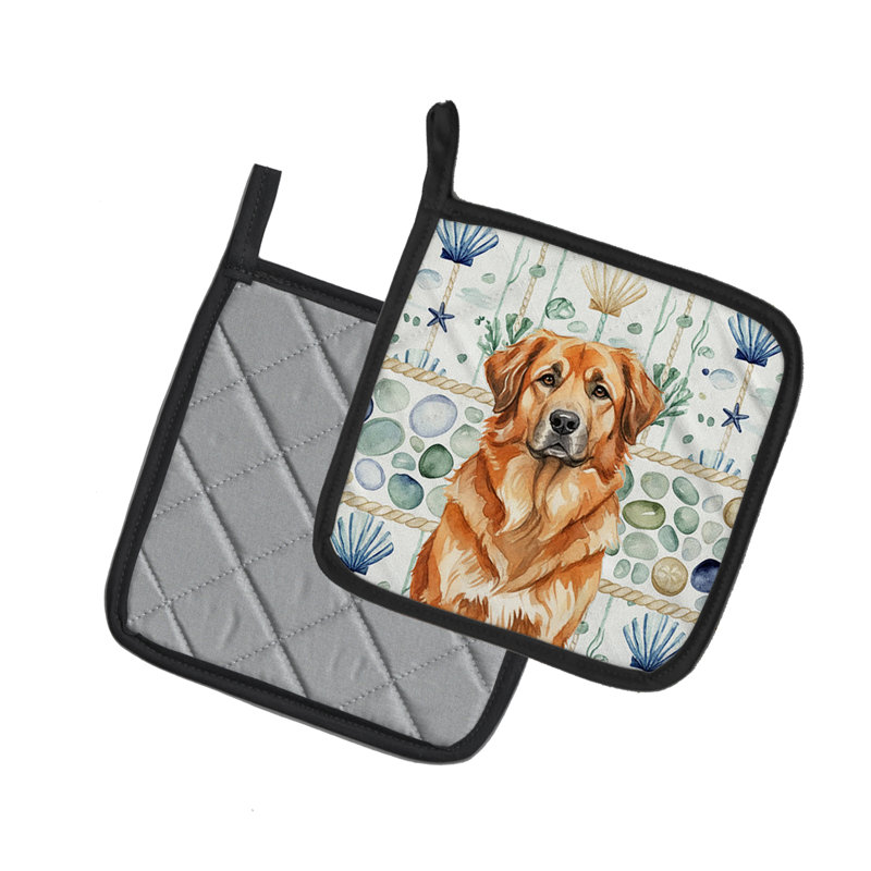 Paire de poignées en verre rouge Leonberger