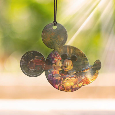 Décoration en forme d'acrylique suspendue «Mickey and Minnie Swisseeart Campfire»