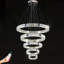 Lustre Meva à 5 anneaux en cristal, à intensité variable DEL, diamètre 7,9 po + 15,7 po + 23,6 po + 32 po + 40 po