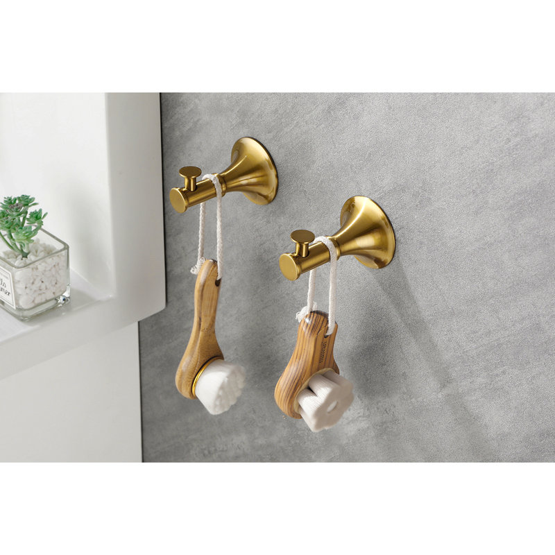 Ensemble de 6 serviettes en laiton pour salle de bain, Doré