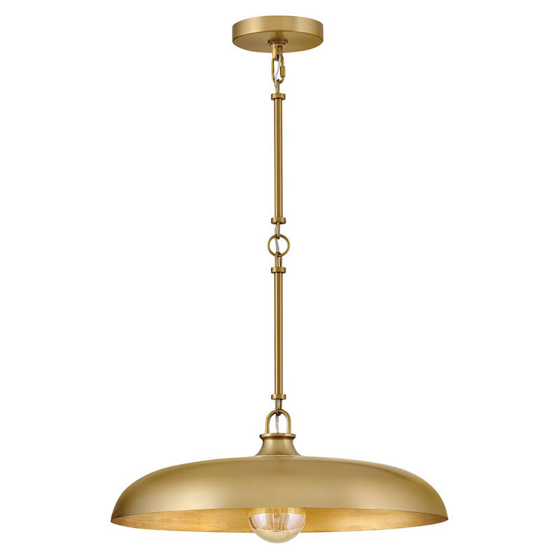 Sadie 1 - Light Steel Chandelier, Lacquered Brass, 6.25" H x 18" W x 18" D