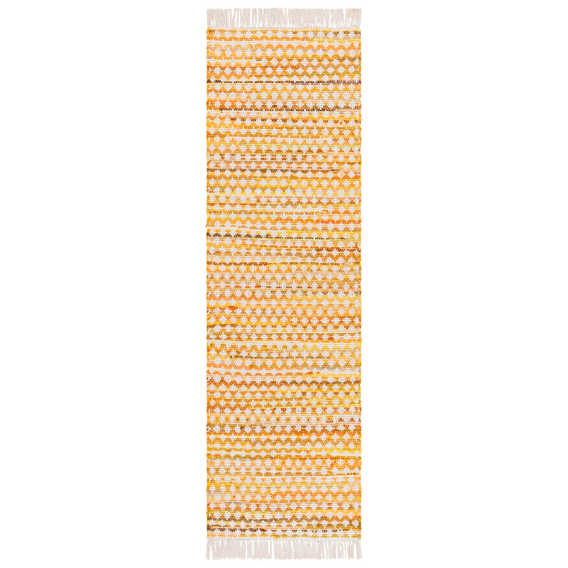 Montauk 538 Hand Woven Cotton Geometric Shapes Rug, Runner 2'3" x 8'