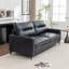 Canapé en cuir véritable de 83 po de largeur avec accoudoirs carrés-77250020