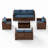 Azoriah 7 -  Person Oversized Armrest Outdoor Sectional Furniture Rattan Sets w/Storage Table-510942579